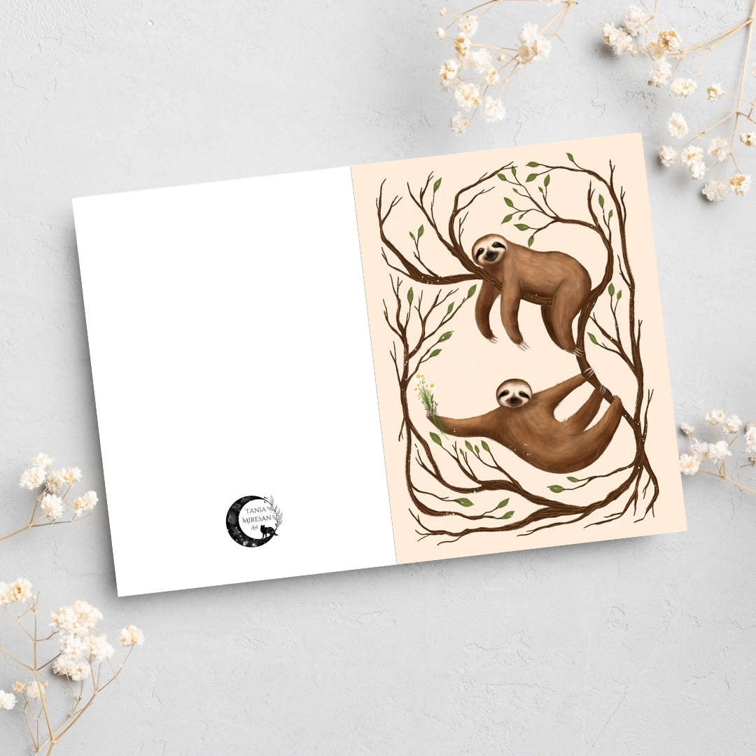 Sloth Couple Card