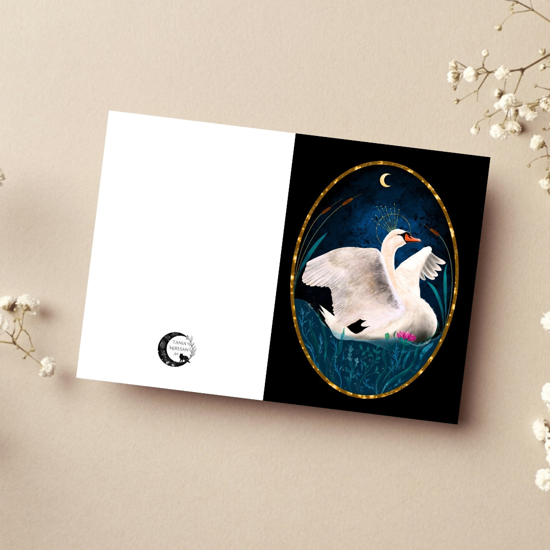 Whimsical Swan Card