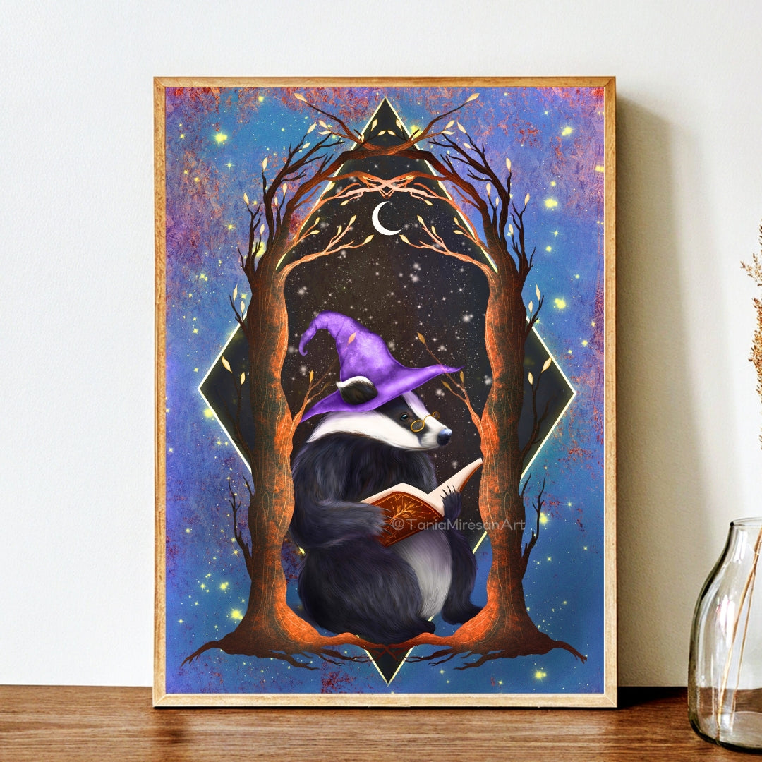 Badger Reading Fine Art Print