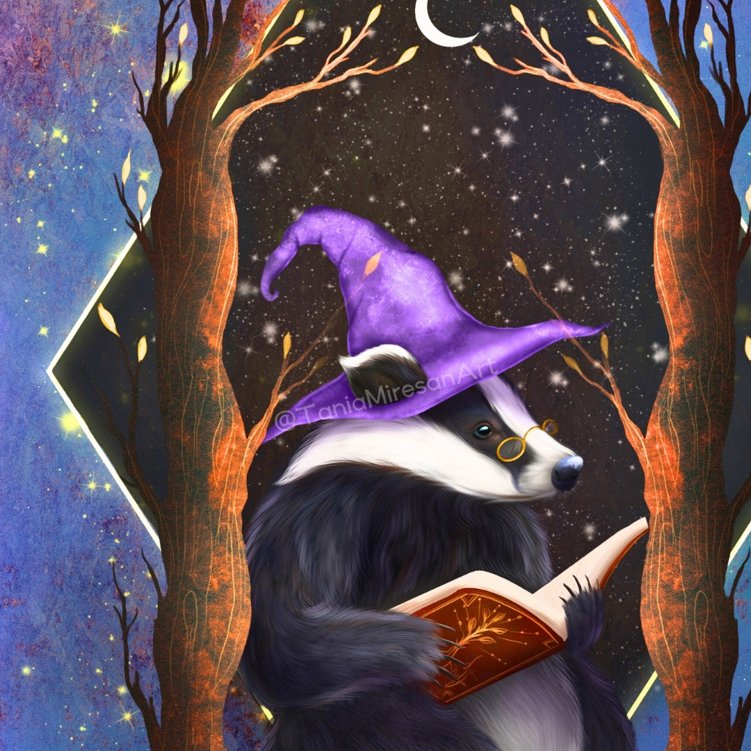 Badger Reading Fine Art Print