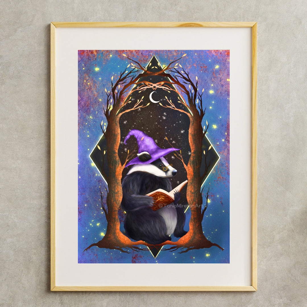 Badger Reading Fine Art Print
