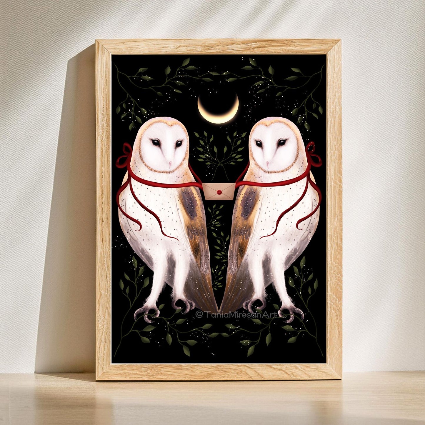 Owl with Letter Fine Art Print