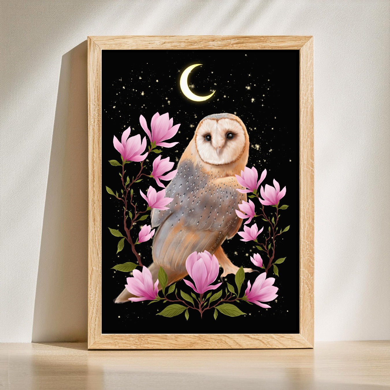 Barn Owl & Magnolia Fine Art Print