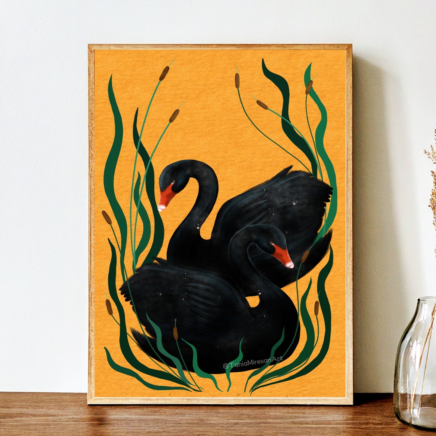 Black Swan Couple Fine Art Print