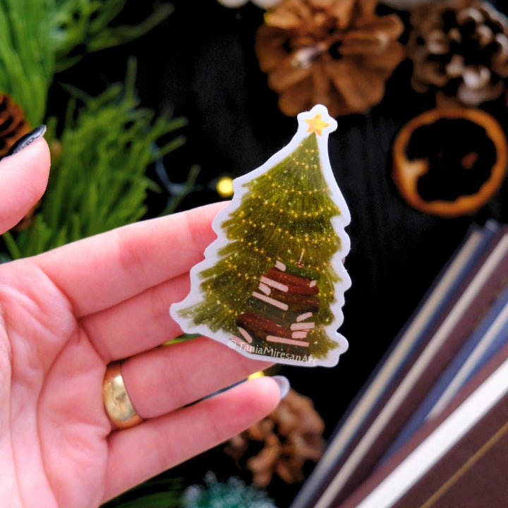 Christmas Book Tree Sticker