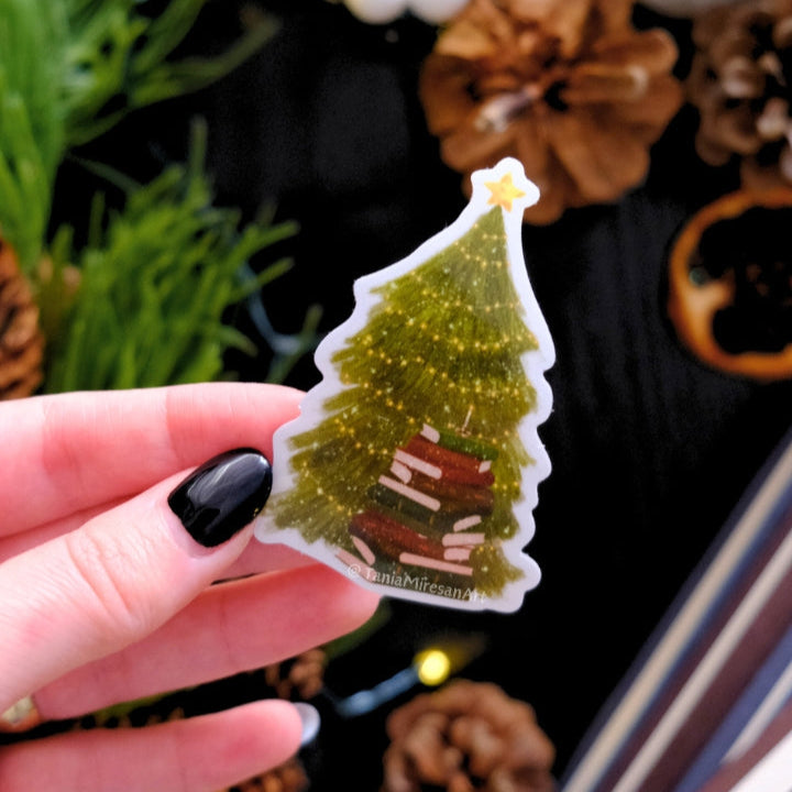 Christmas Book Tree Sticker
