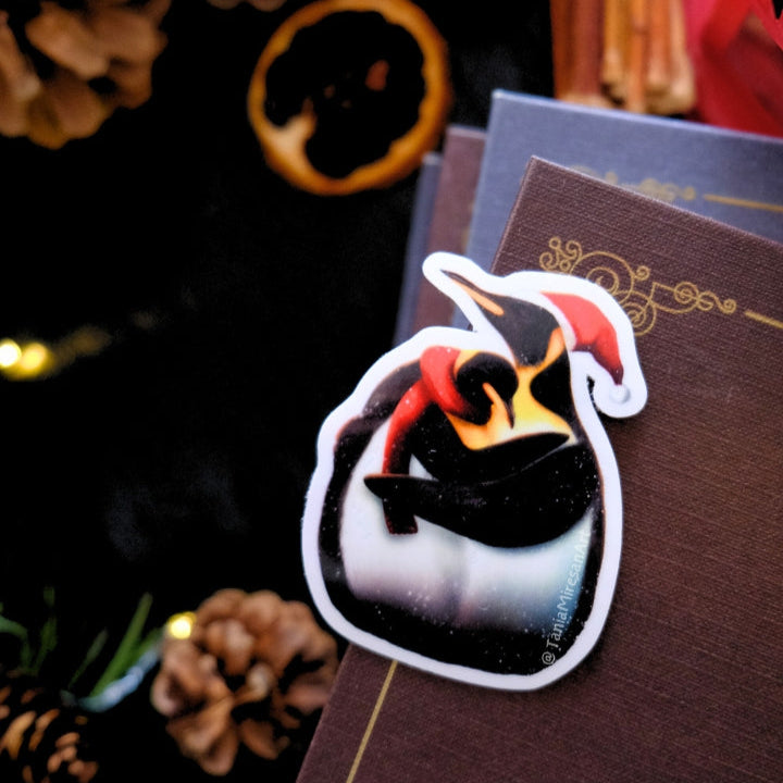 Christmas Penguin Couple Sticker