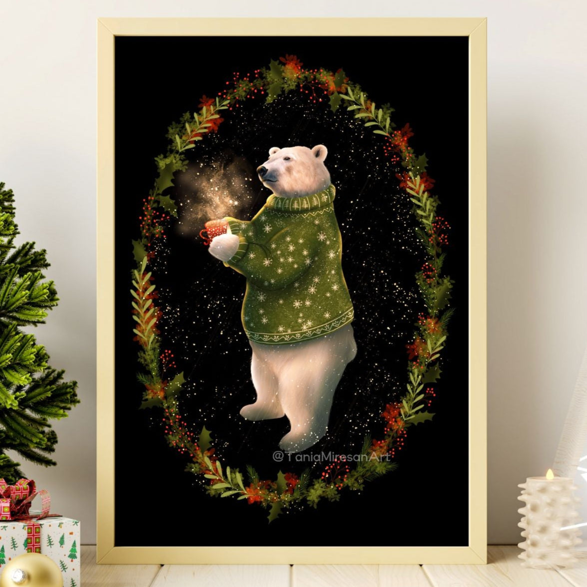 Christmas Polar Bear Fine Art Print