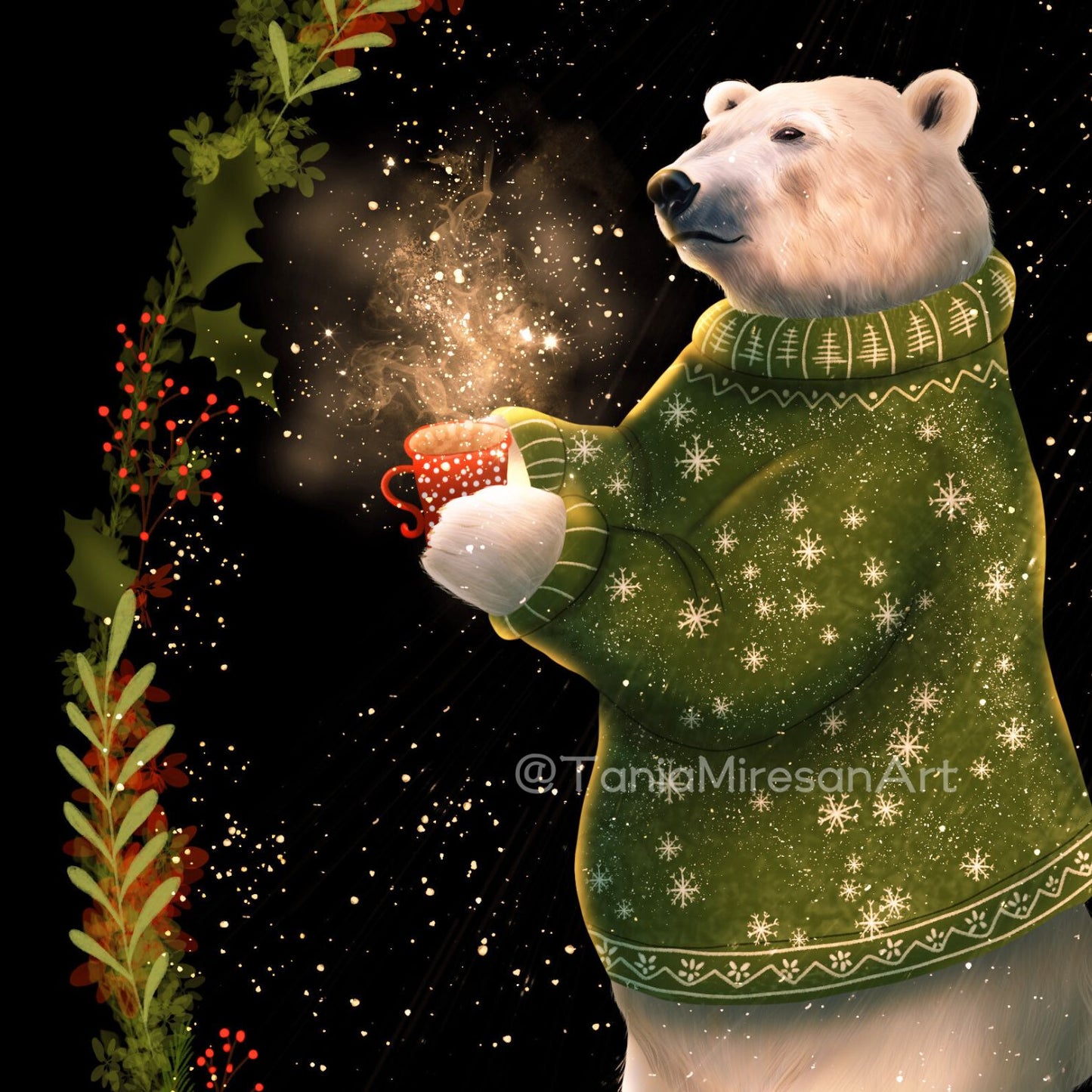 Christmas Polar Bear Fine Art Print