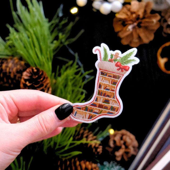 Christmas Stocking Bookcase Sticker
