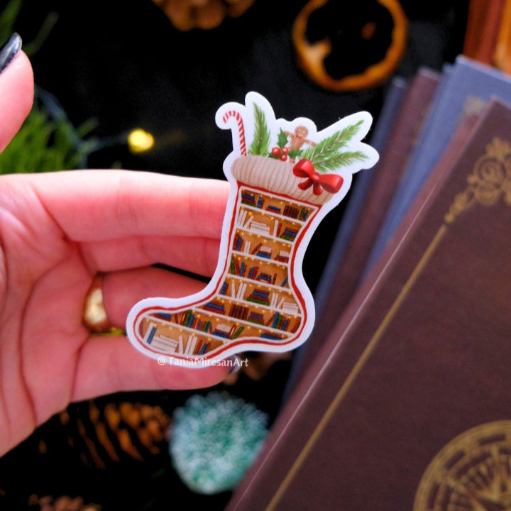 Christmas Stocking Bookcase Sticker