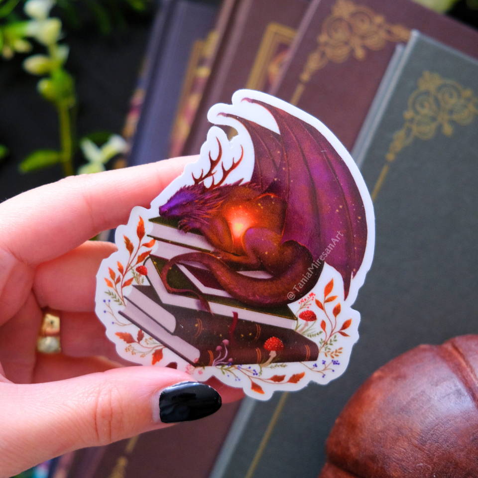 Book Dragon Sticker