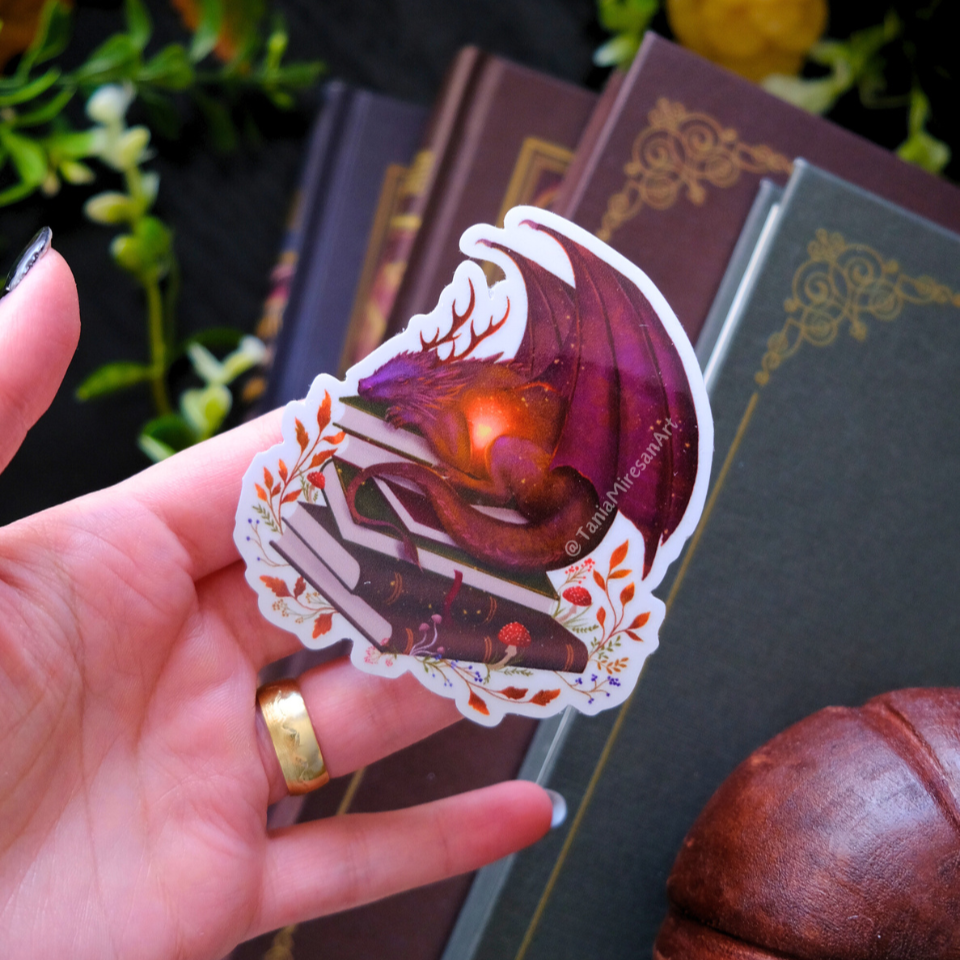 Book Dragon Sticker