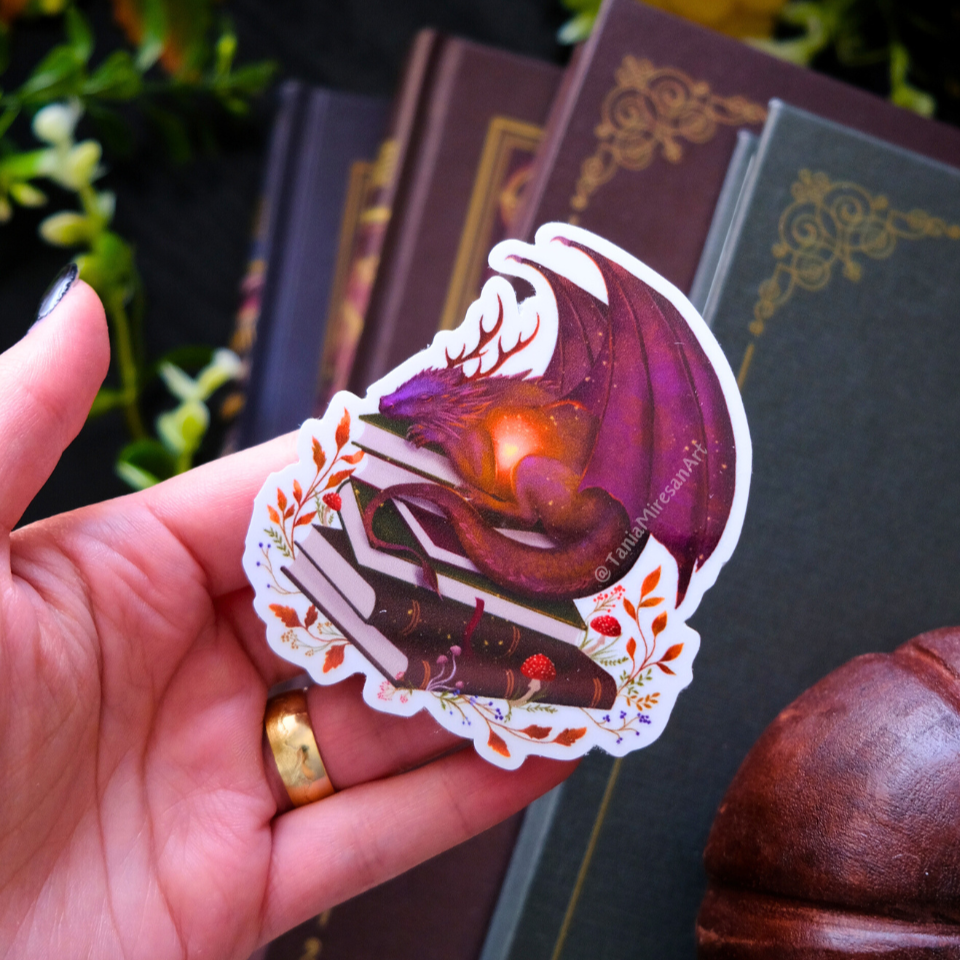 Book Dragon Sticker