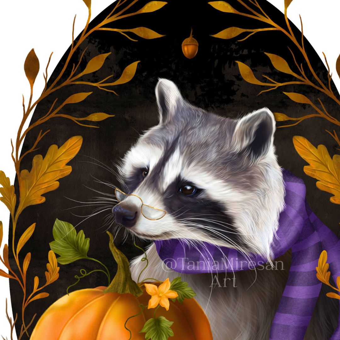 Fall Raccoon Fine Art Print