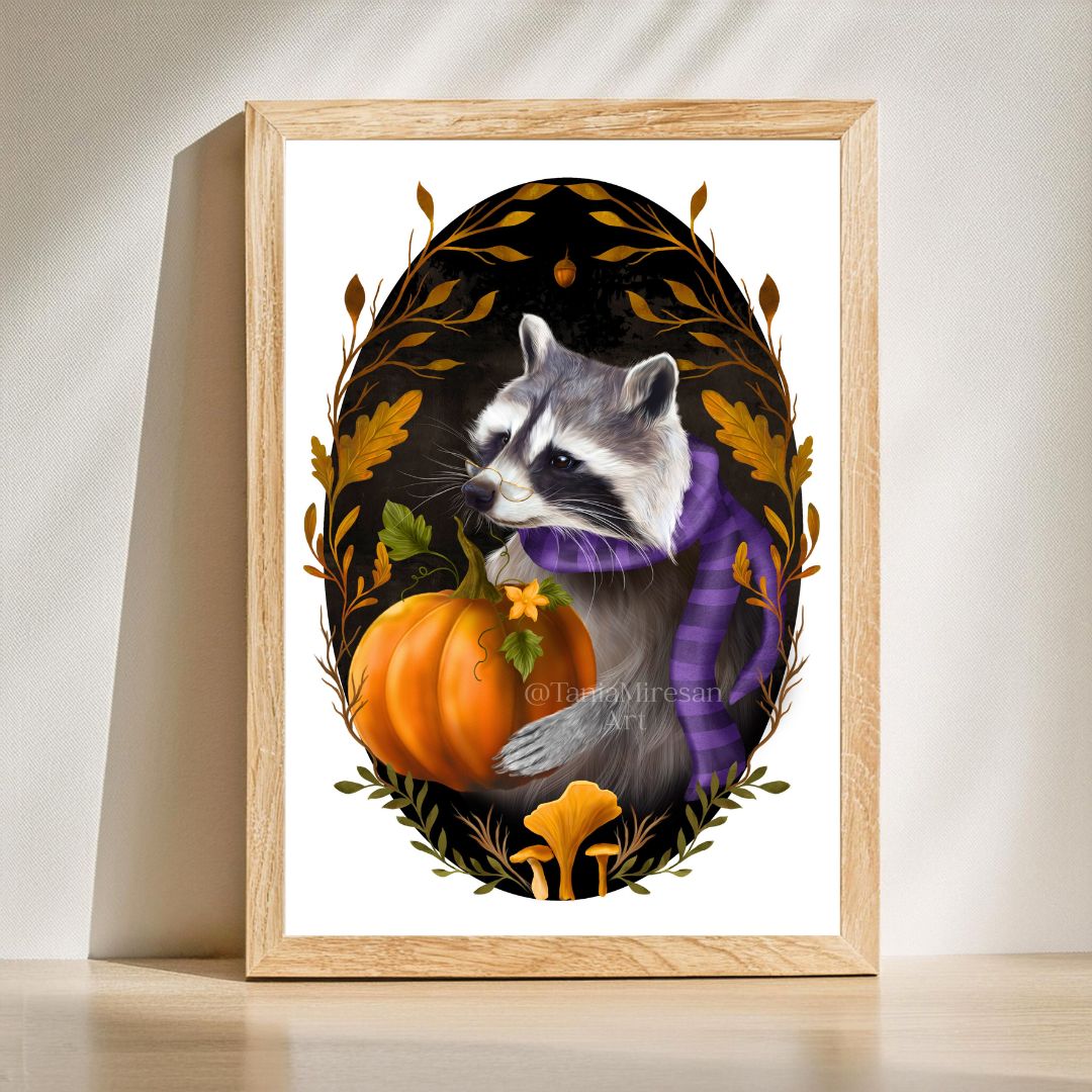 Fall Raccoon Fine Art Print
