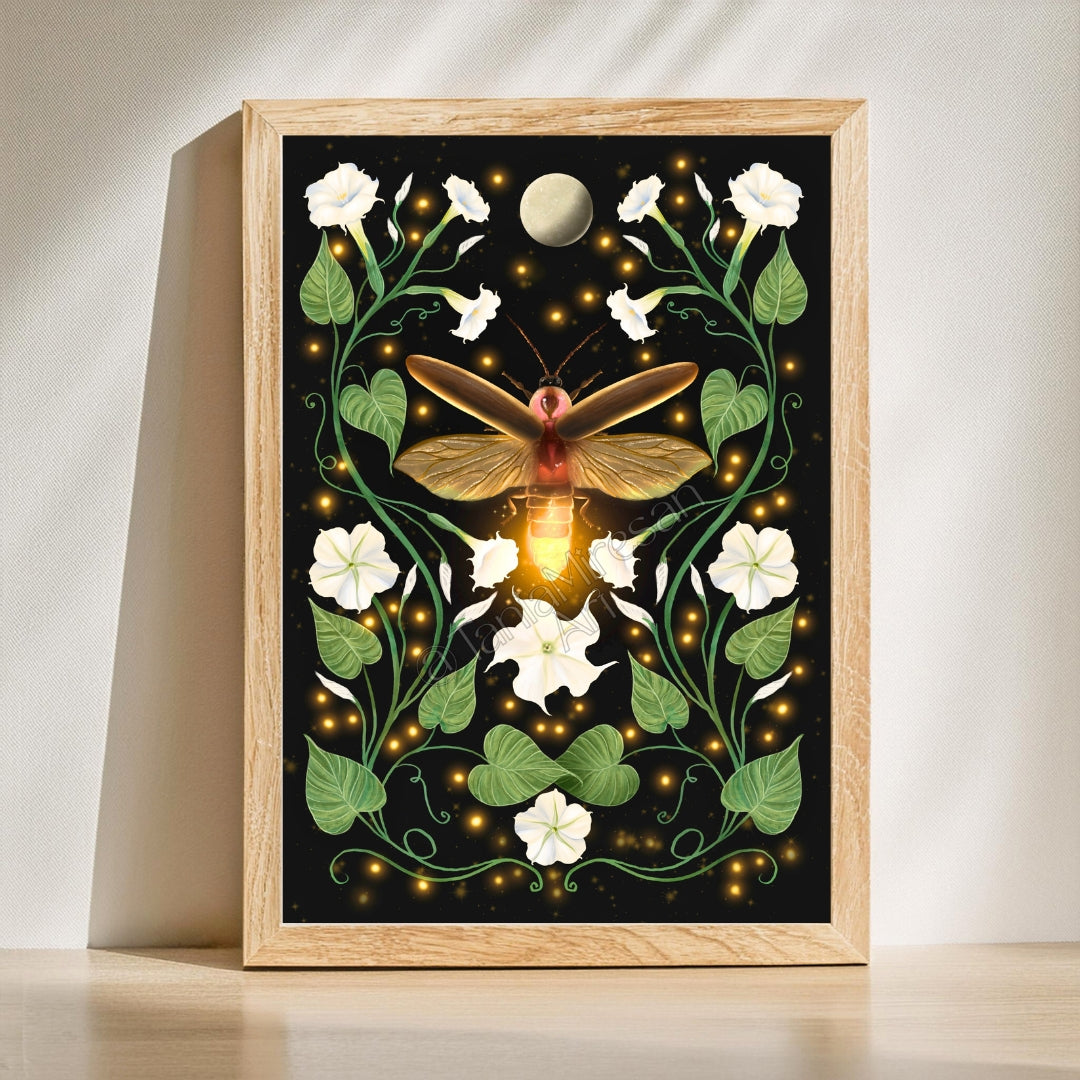 Firefly & Moonflower Fine Art Print