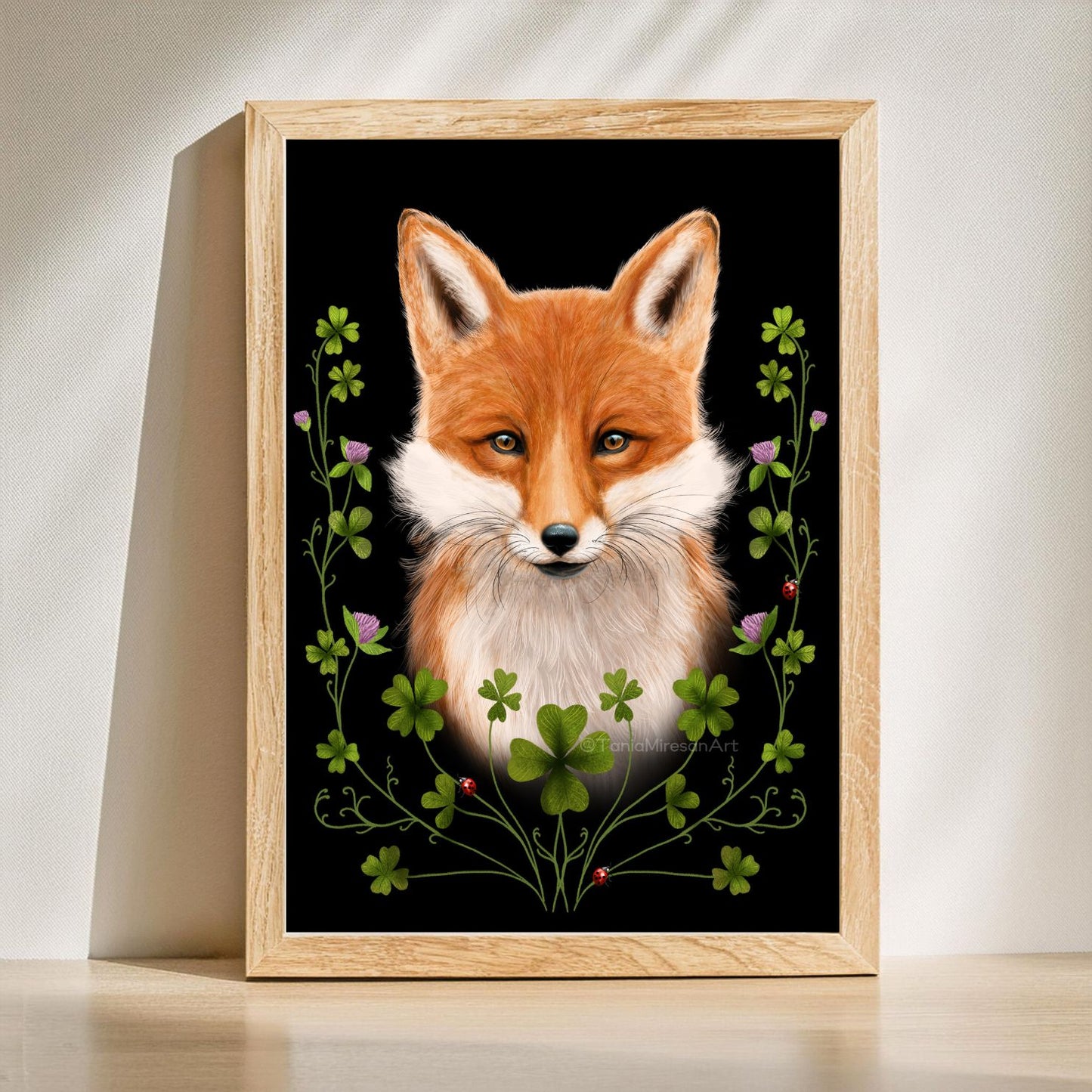 Fox and Clovers Fine Art Print