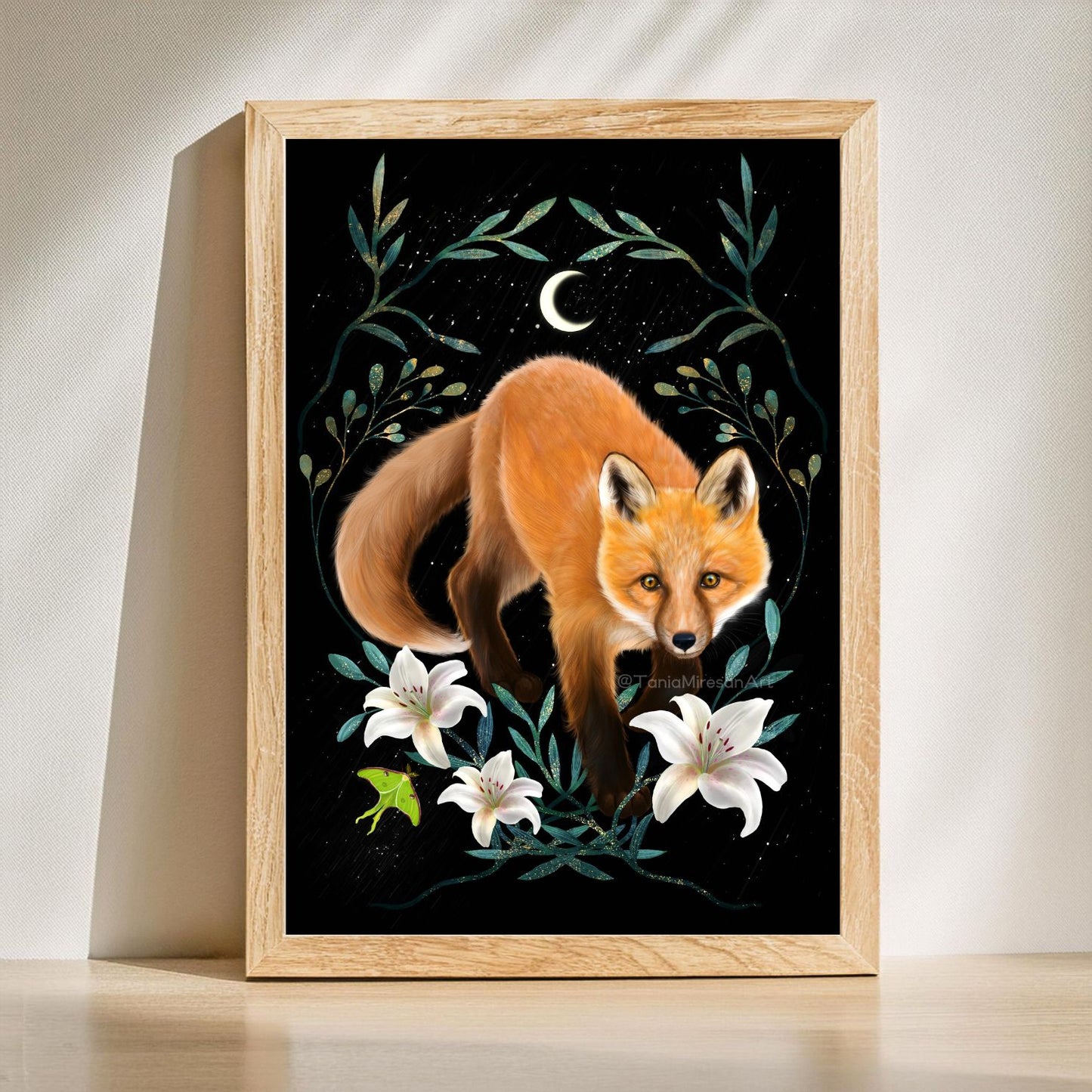 Fox and Lilies Fine Art Print