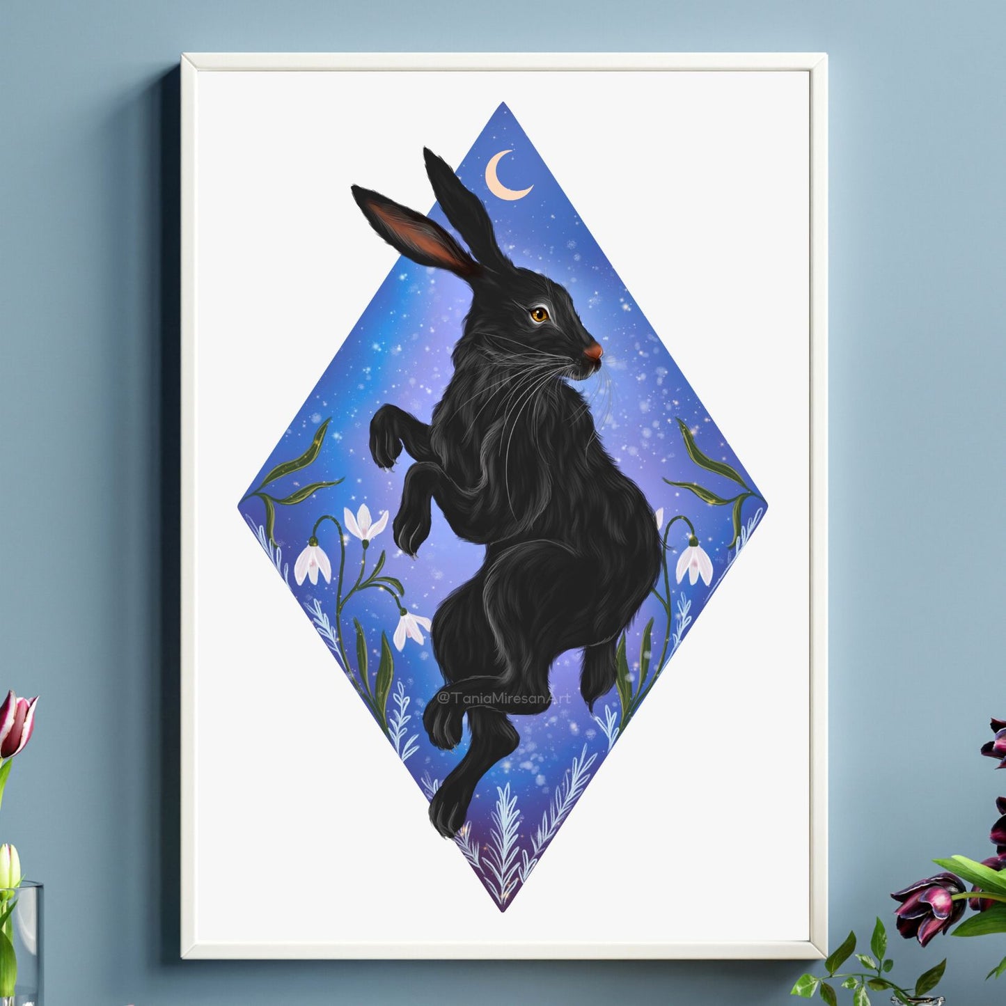 Magic Black Hare Fine Art Print