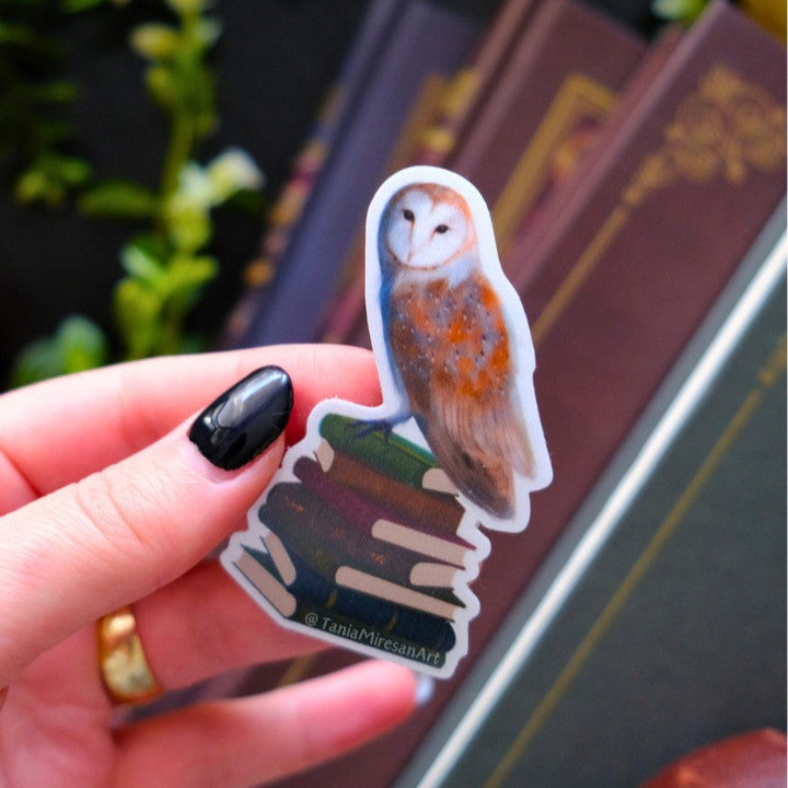 Owl and Books Sticker