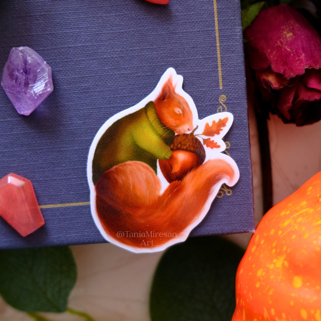 Sleeping Squirrel Sticker