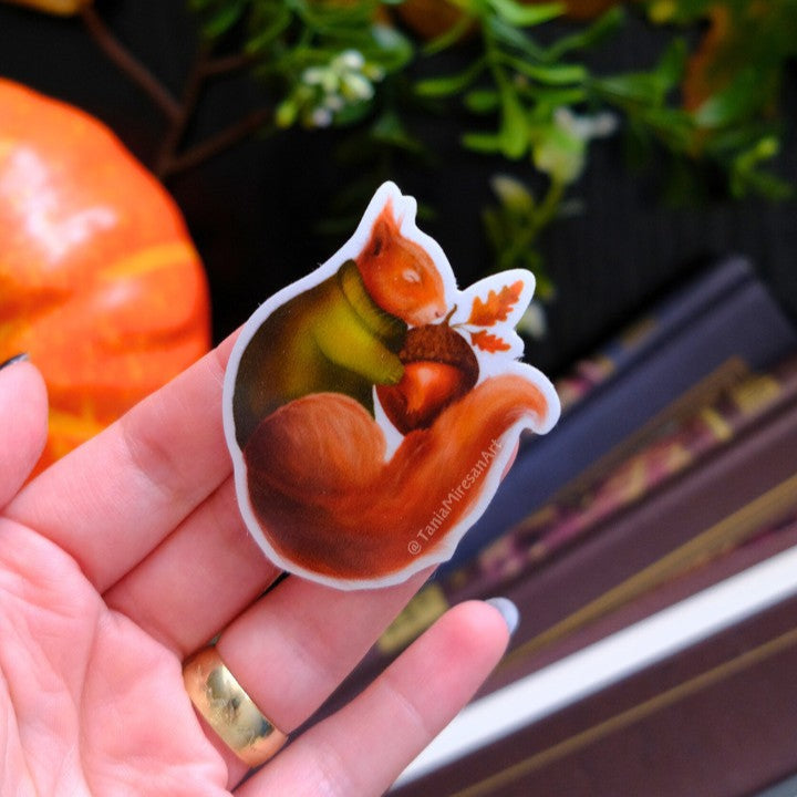 Sleeping Squirrel Sticker