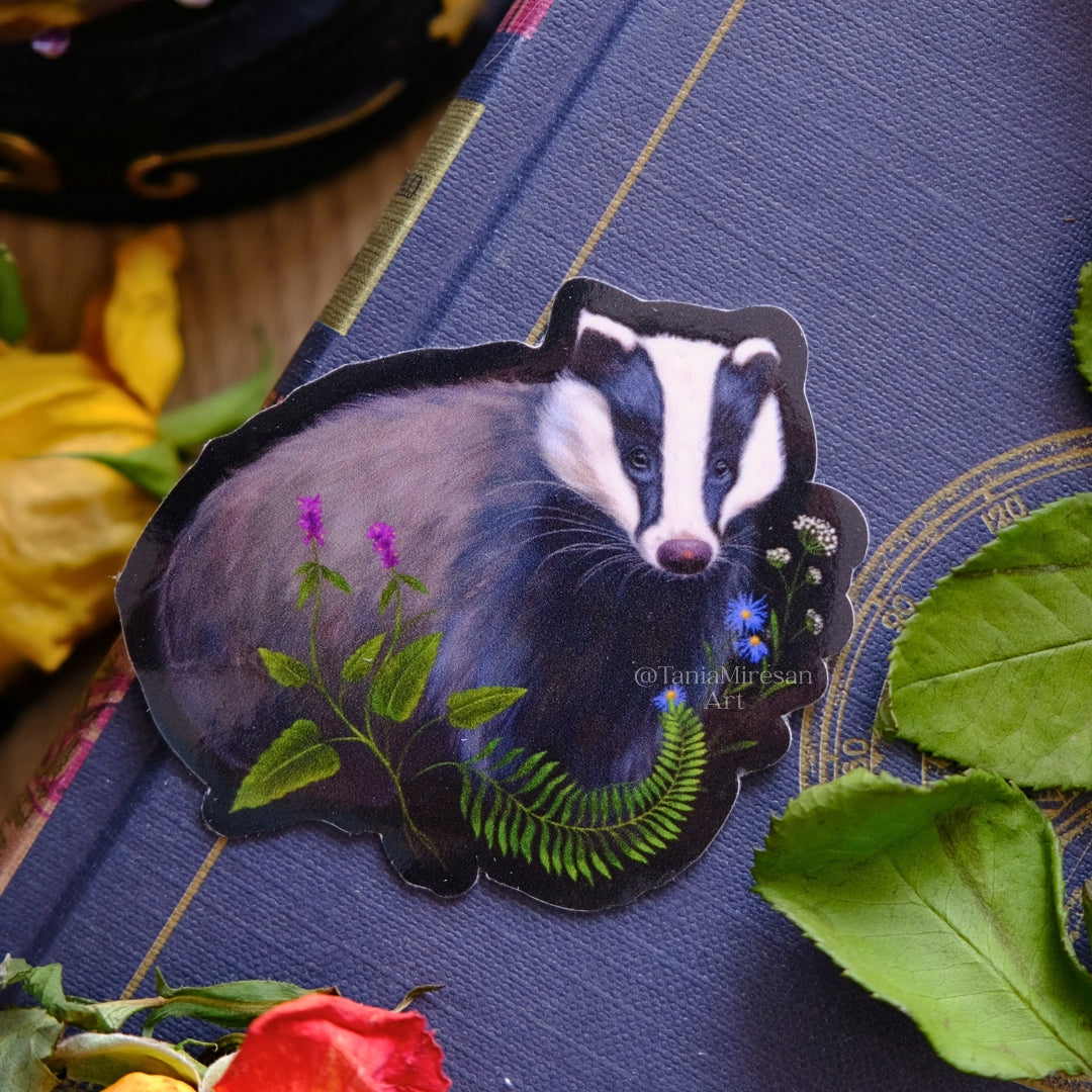 Whimsical Badger Sticker