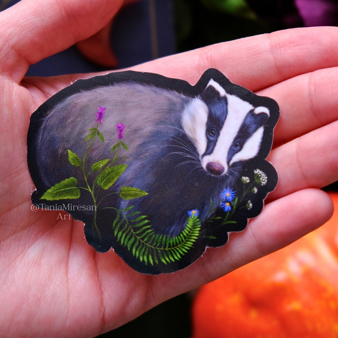 Whimsical Badger Sticker
