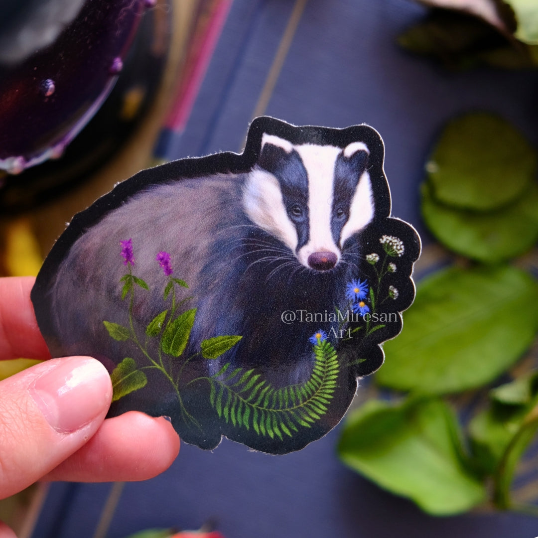 Whimsical Badger Sticker
