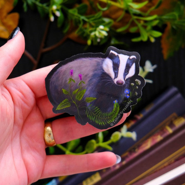 Whimsical Badger Sticker