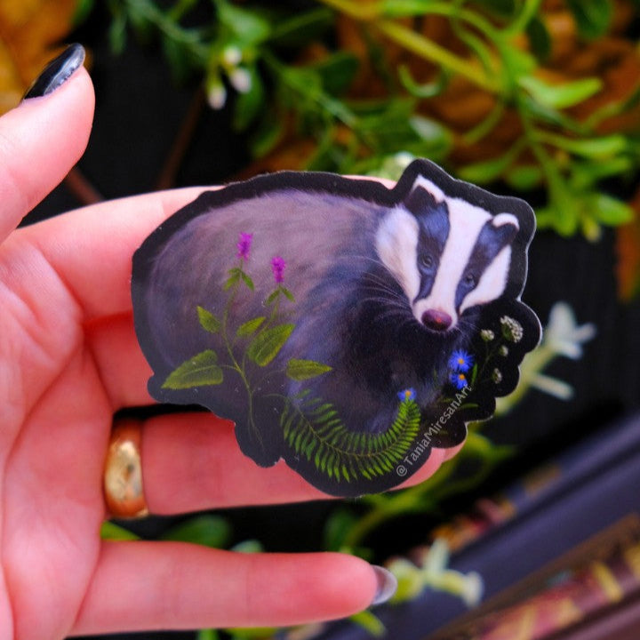 Whimsical Badger Sticker