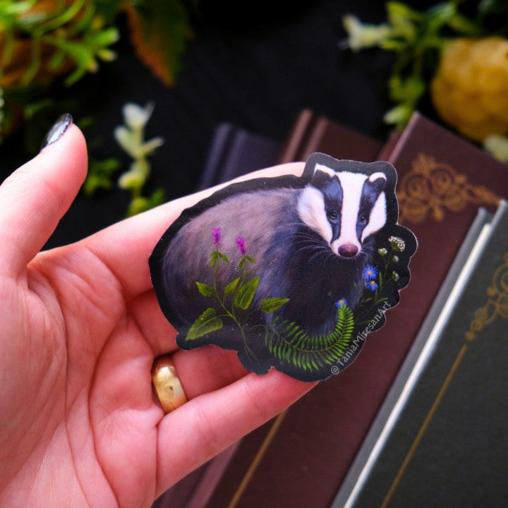 Whimsical Badger Sticker