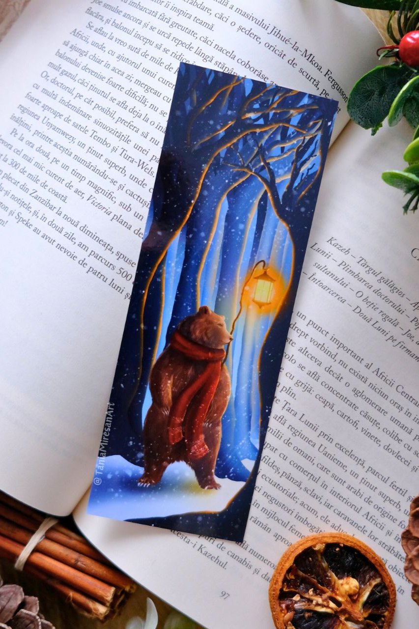 Whimsical Winter Bear Bookmark