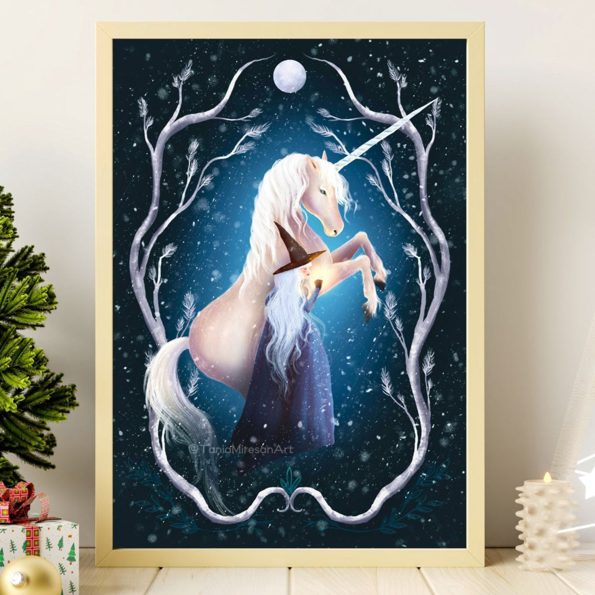 Winter Unicorn Fine Art Print