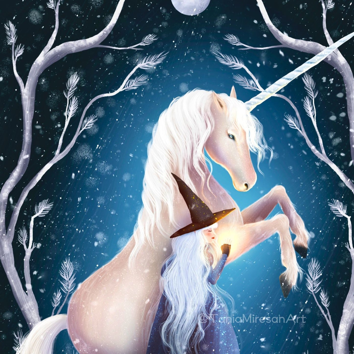 Winter Unicorn Fine Art Print