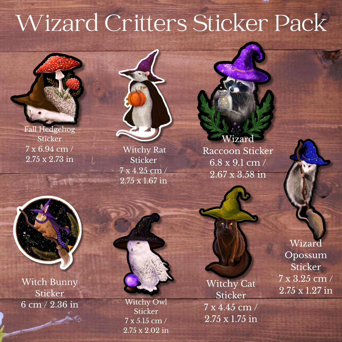 Wizard Critters Sticker Pack
