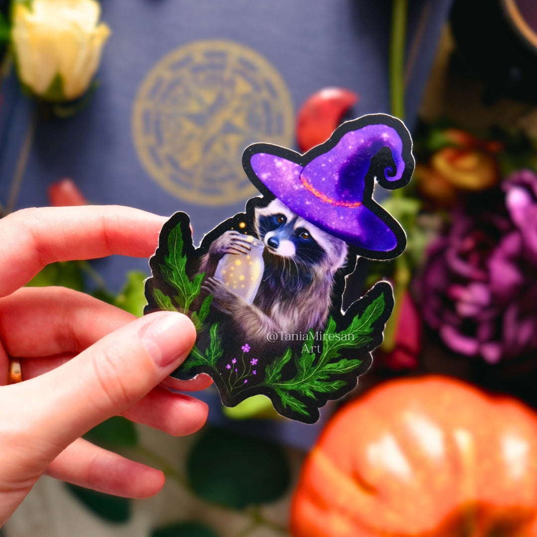 Wizard Raccoon Sticker