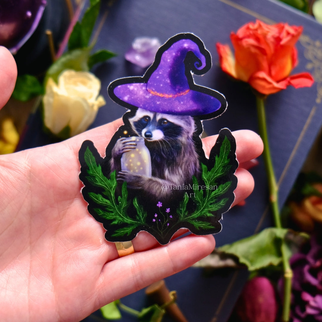 Wizard Raccoon Sticker