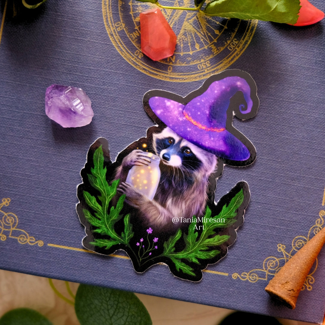 Wizard Raccoon Sticker