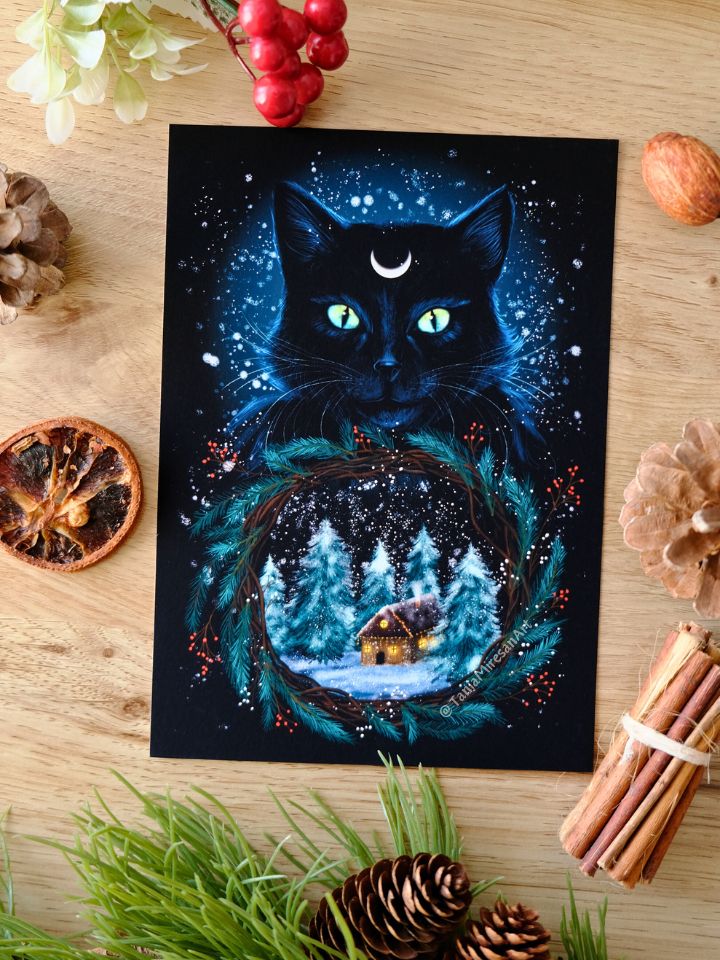Yule Cat Fine Art Print