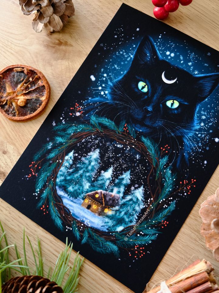 Yule Cat Fine Art Print