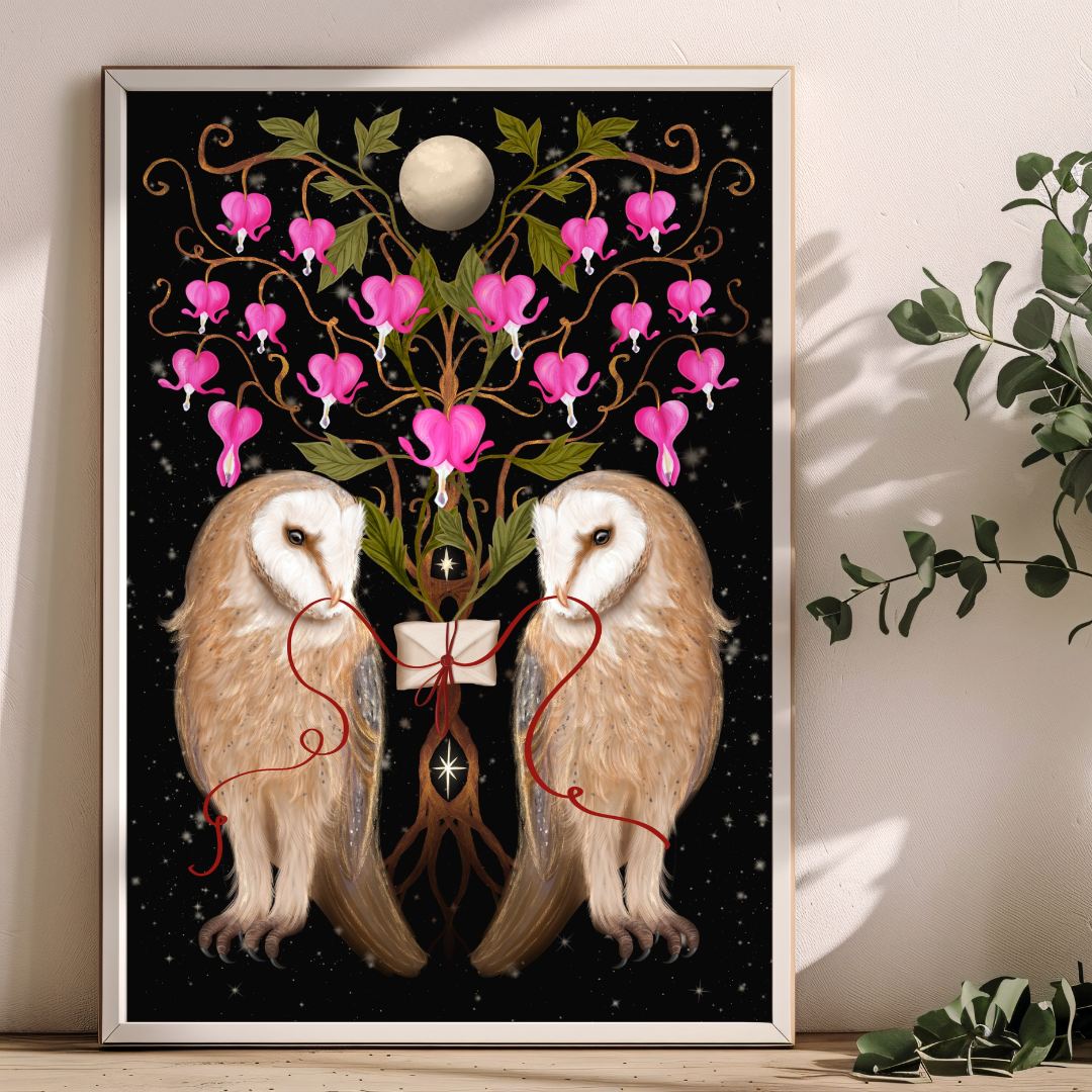 Deer Couple Illustration, Cover of Tania Miresan's Animal Couple Fine Art Prints Collection