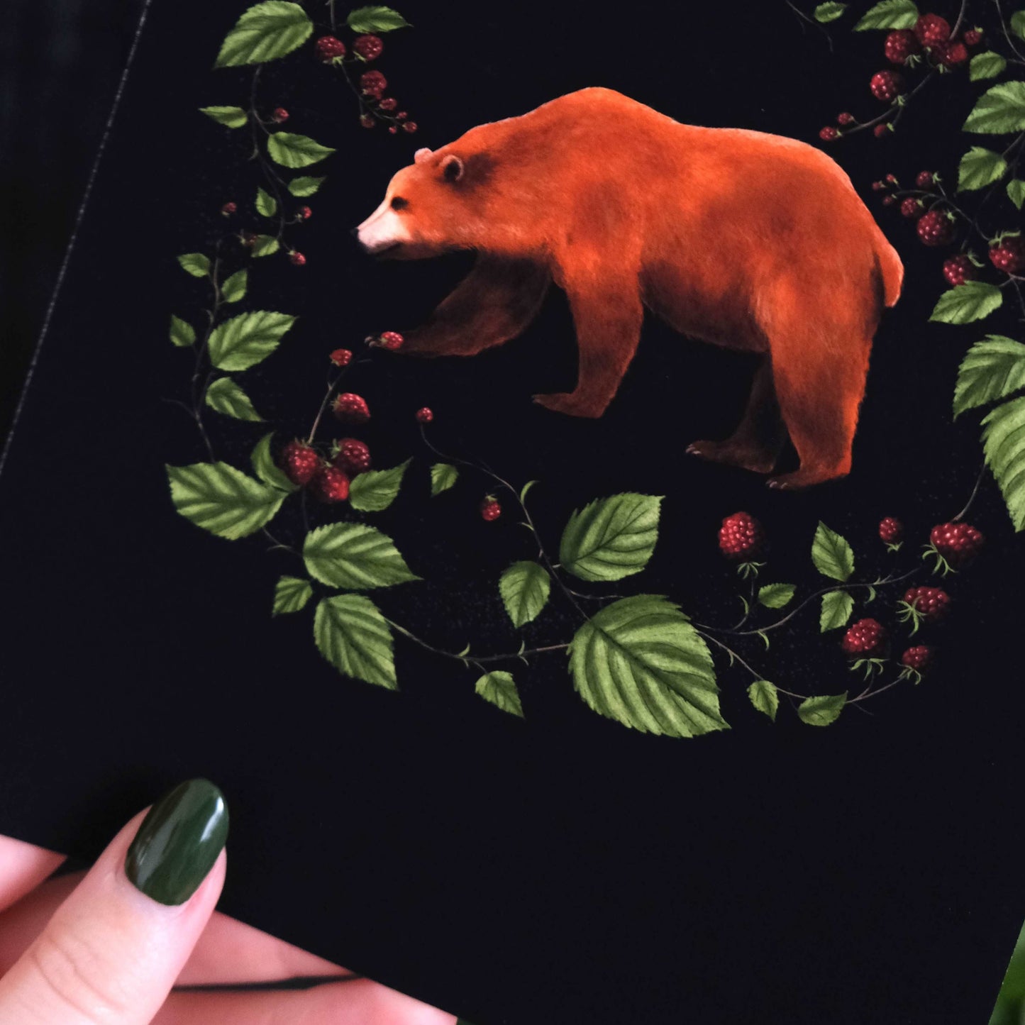 Bear and Raspberry Fine Art Print