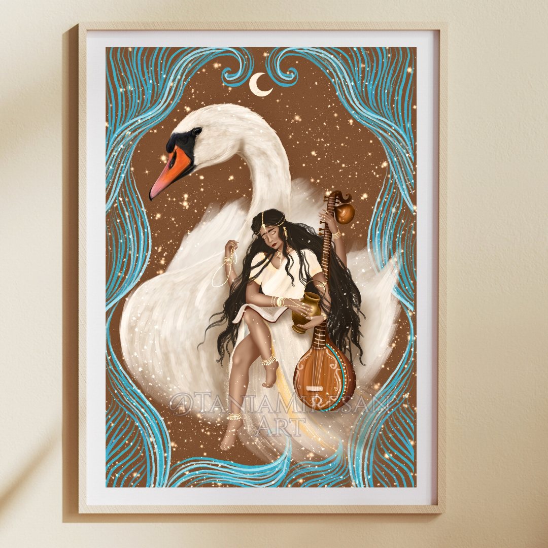 Saraswati Goddess Fine Art Print