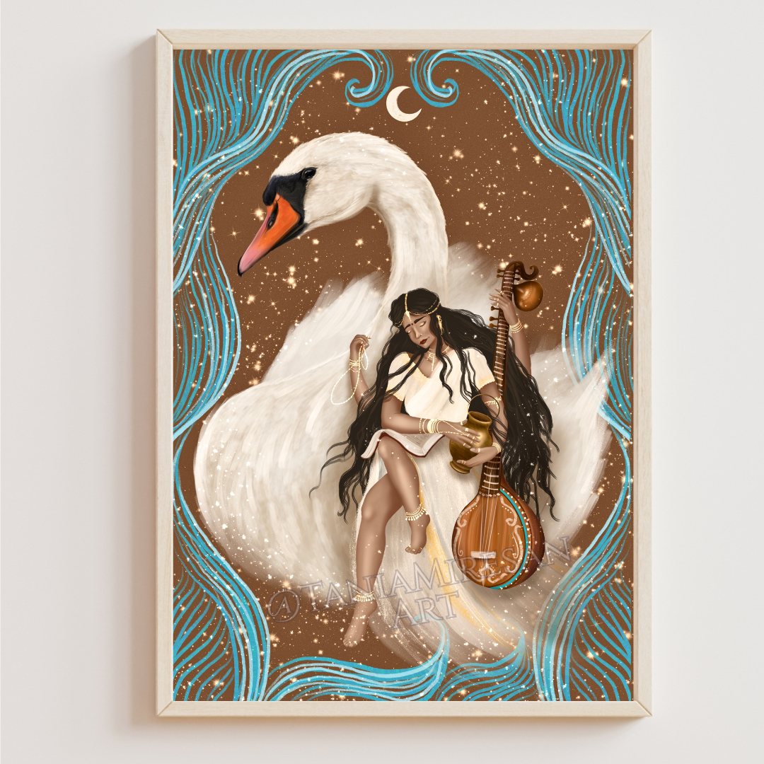 Saraswati Goddess Fine Art Print