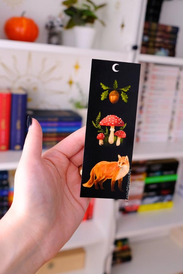 Autumn Fox Mushroom Bookmark