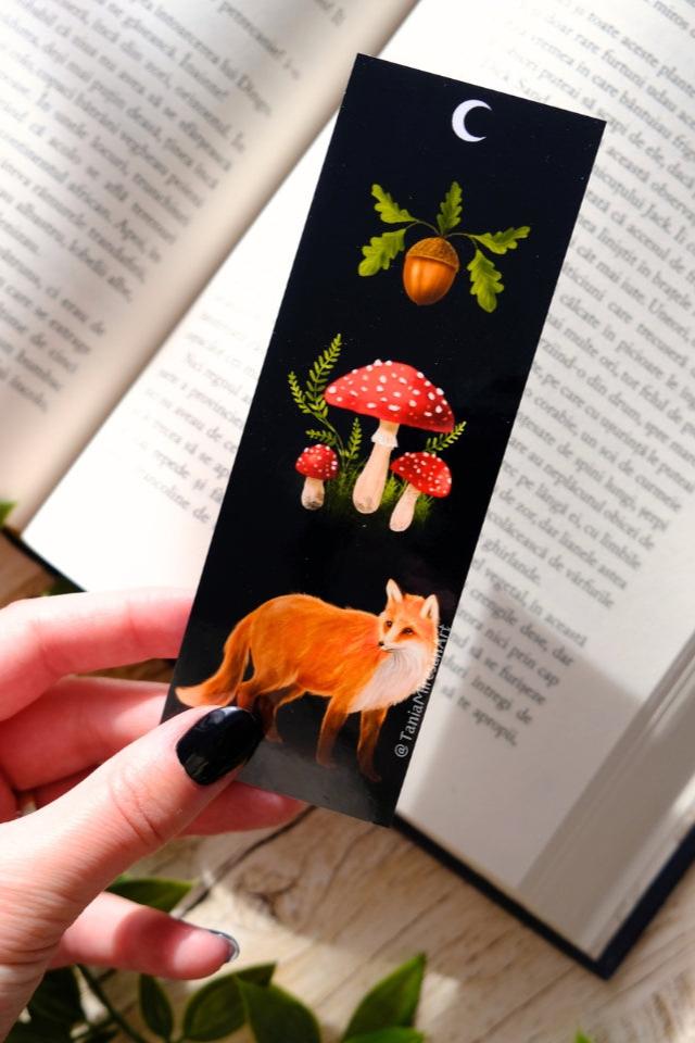 Autumn Fox Mushroom Bookmark