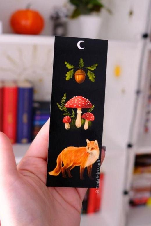 Autumn Fox Mushroom Bookmark