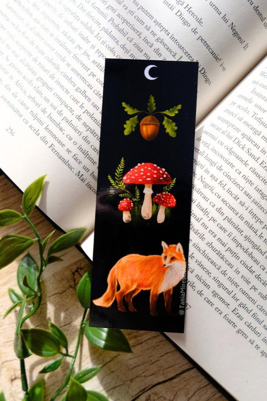 Autumn Fox Mushroom Bookmark